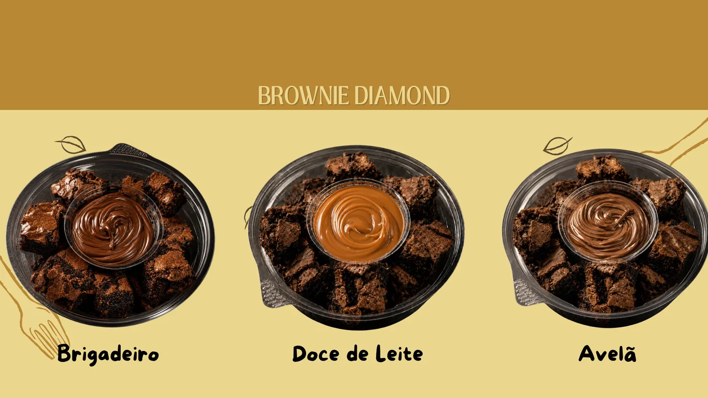 Linha Brownie Bites Diamond — Brownies Premium 130g — A Imperatriz Doces Gourmet — Campinas/SP